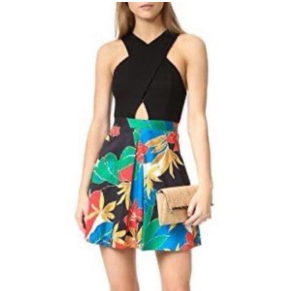 Alice + Olivia Black/Tropical dress